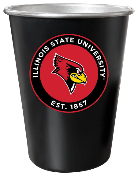 Illinois State Redbirds 8 oz Tin Cup Black Matte Coating Officially Licensed Single
