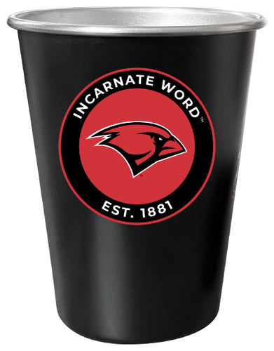 Incarnate Word Cardinals 8 oz Tin Cup Black Matte Coating Officially Licensed 4-Pack with Gift Bag
