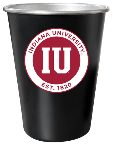 Indiana Hoosiers 8 oz Tin Cup Black Matte Coating Officially Licensed 4-Pack with Gift Bag