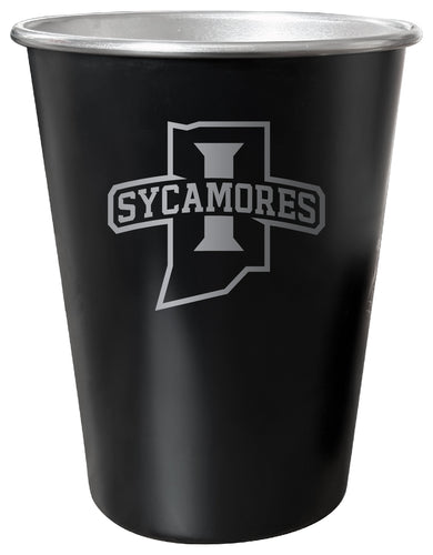 Indiana State University 8 oz Engraved Tin Cup Black Matte Coating Officially Licensed 