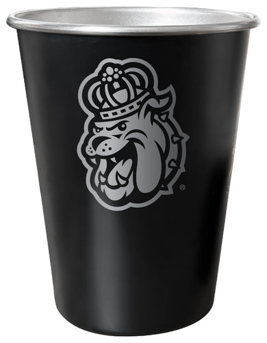 James Madison Dukes 8 oz Engraved Tin Cup Black Matte Coating Officially Licensed 