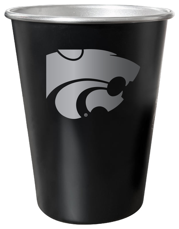Kansas State Wildcats 8 oz Engraved Tin Cup Black Matte Coating Officially Licensed 