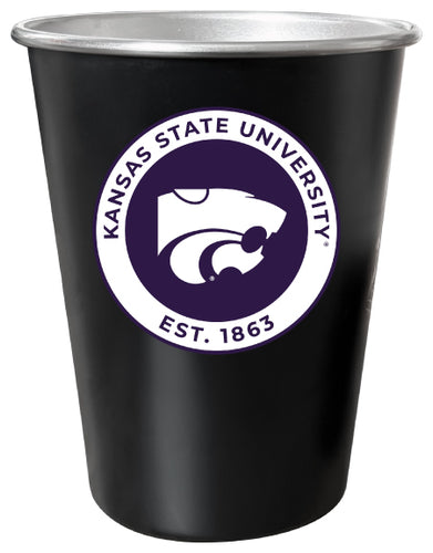 Kansas State Wildcats 8 oz Tin Cup Black Matte Coating Officially Licensed Single