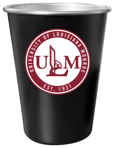 University of Louisiana Monroe 8 oz Tin Cup Black Matte Coating Officially Licensed Single