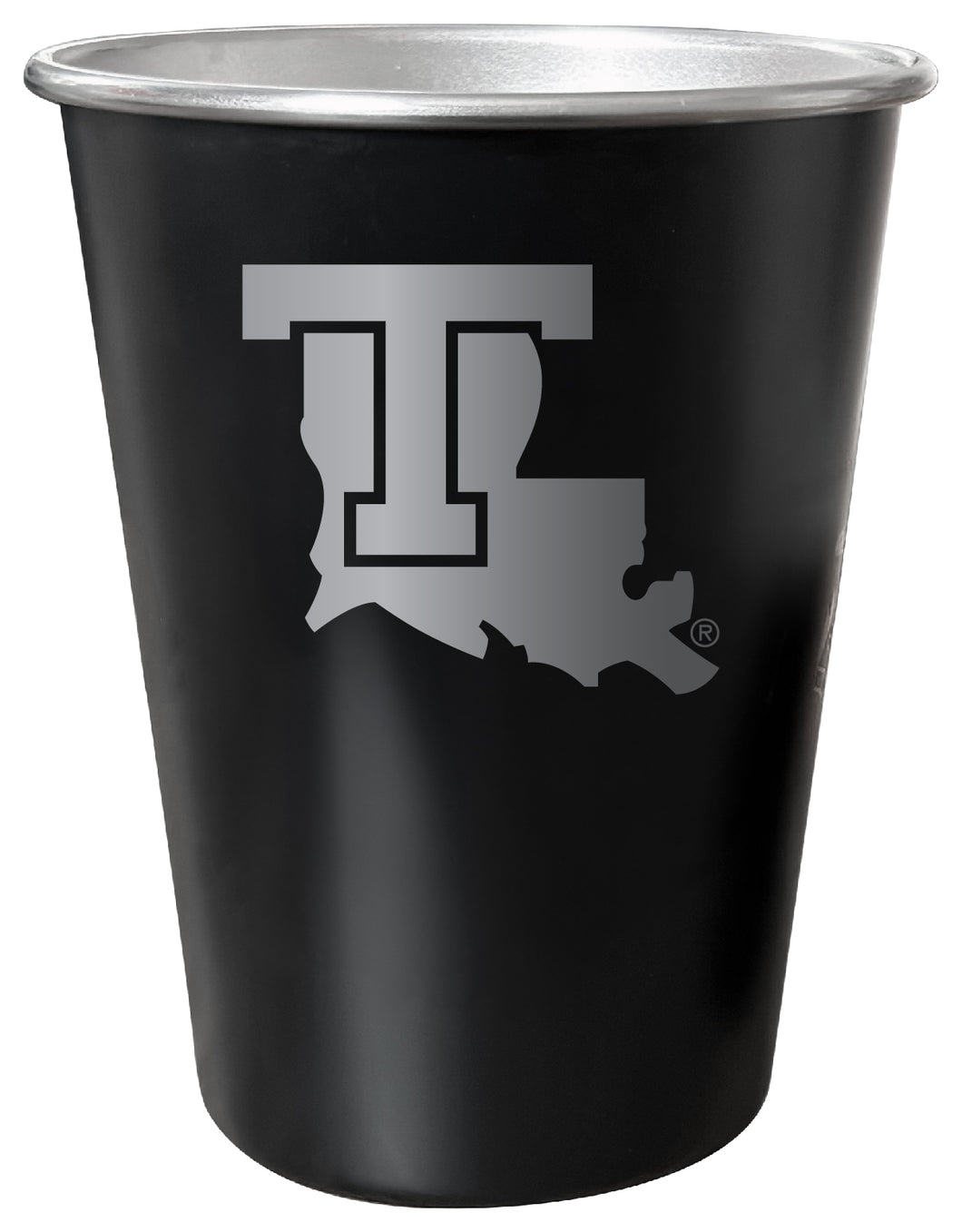 Louisiana Tech Bulldogs 8 oz Engraved Tin Cup Black Matte Coating Officially Licensed 