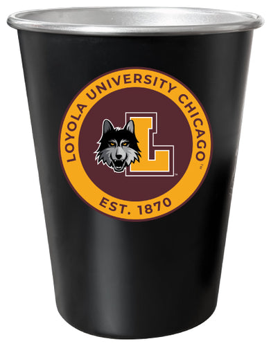 Loyola University Ramblers 8 oz Tin Cup Black Matte Coating Officially Licensed 4-Pack with Gift Bag