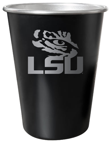 LSU Tigers 8 oz Engraved Tin Cup Black Matte Coating Officially Licensed 