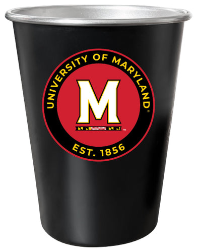 Maryland Terrapins 8 oz Tin Cup Black Matte Coating Officially Licensed Single