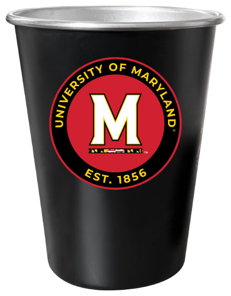 Maryland Terrapins 8 oz Tin Cup Black Matte Coating Officially Licensed Single