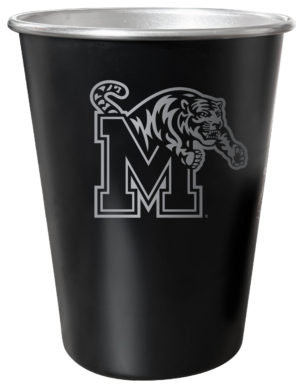 Memphis Tigers 8 oz Engraved Tin Cup Black Matte Coating Officially Licensed 