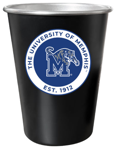Memphis Tigers 8 oz Tin Cup Black Matte Coating Officially Licensed 4-Pack with Gift Bag