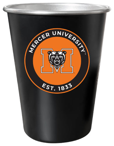 Mercer University 8 oz Tin Cup Black Matte Coating Officially Licensed 4-Pack with Gift Bag