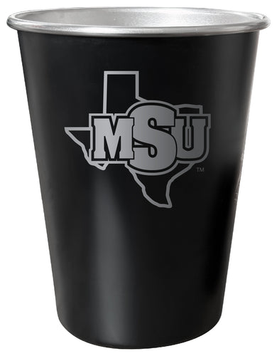 Midwestern State University Mustangs 8 oz Engraved Tin Cup Black Matte Coating Officially Licensed 