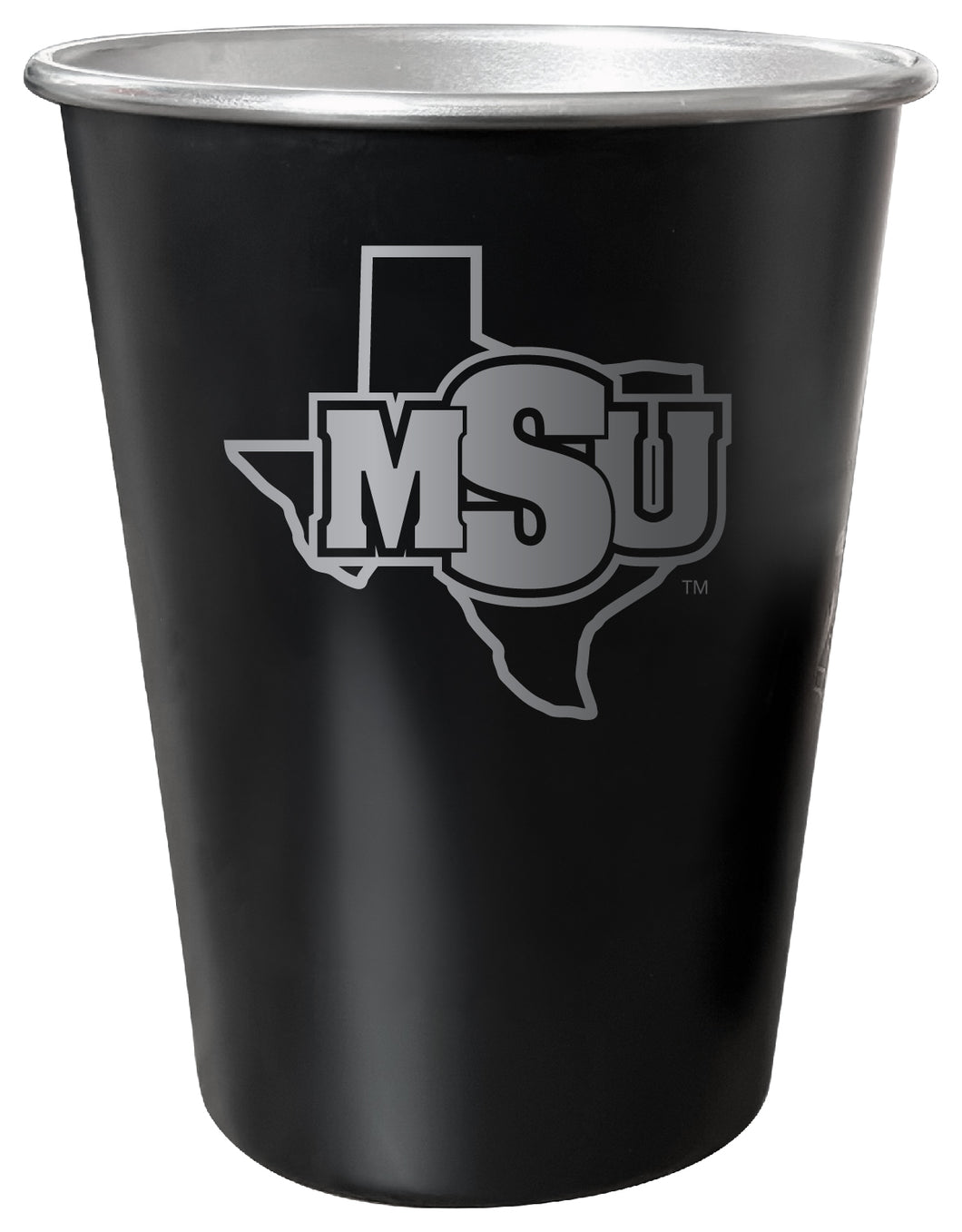 Midwestern State University Mustangs 8 oz Engraved Tin Cup Black Matte Coating Officially Licensed 