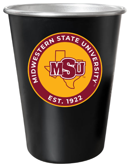 Midwestern State University Mustangs 8 oz Tin Cup Black Matte Coating Officially Licensed Single