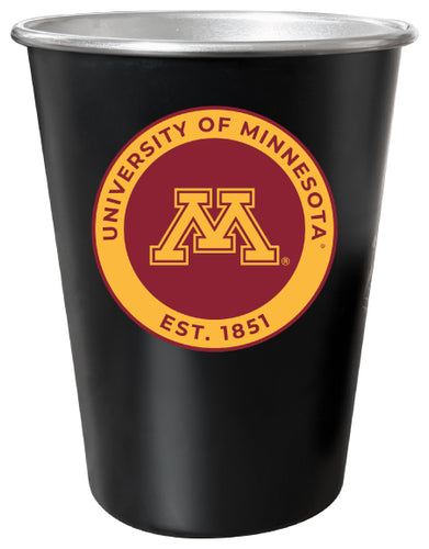 Minnesota Gophers 8 oz Tin Cup Black Matte Coating Officially Licensed 4-Pack with Gift Bag