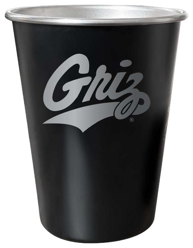 Montana University 8 oz Engraved Tin Cup Black Matte Coating Officially Licensed 