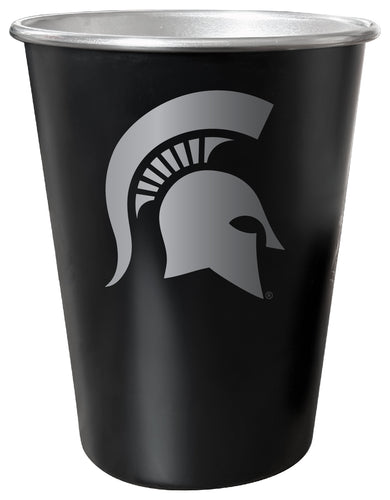Michigan State Spartans 8 oz Engraved Tin Cup Black Matte Coating Officially Licensed 