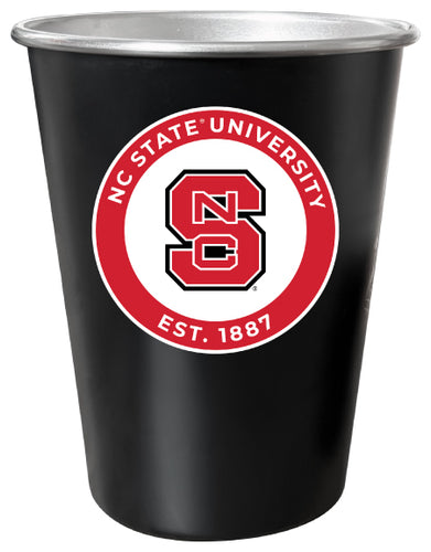 NC State Wolfpack 8 oz Tin Cup Black Matte Coating Officially Licensed 4-Pack with Gift Bag