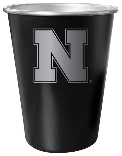 Nebraska Cornhuskers 8 oz Engraved Tin Cup Black Matte Coating Officially Licensed 