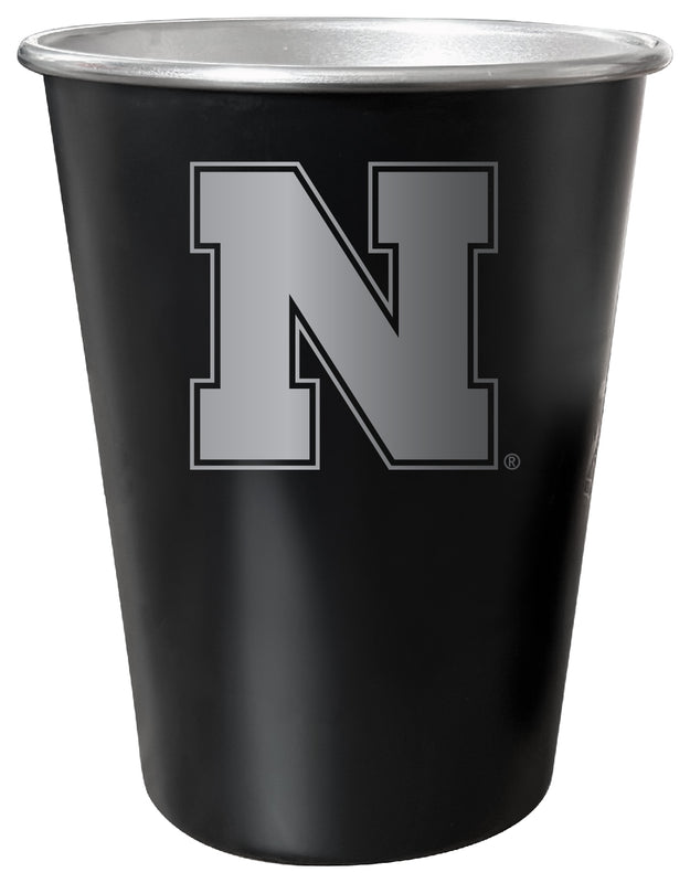 Nebraska Cornhuskers 8 oz Engraved Tin Cup Black Matte Coating Officially Licensed 