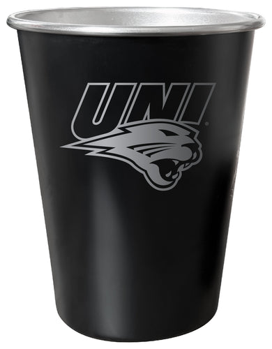 Northern Iowa Panthers 8 oz Engraved Tin Cup Black Matte Coating Officially Licensed 