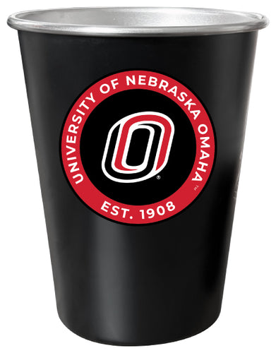 Nebraska at Omaha 8 oz Tin Cup Black Matte Coating Officially Licensed 4-Pack with Gift Bag