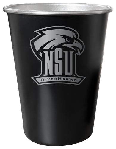 Northeastern State University Riverhawks 8 oz Engraved Tin Cup Black Matte Coating Officially Licensed 