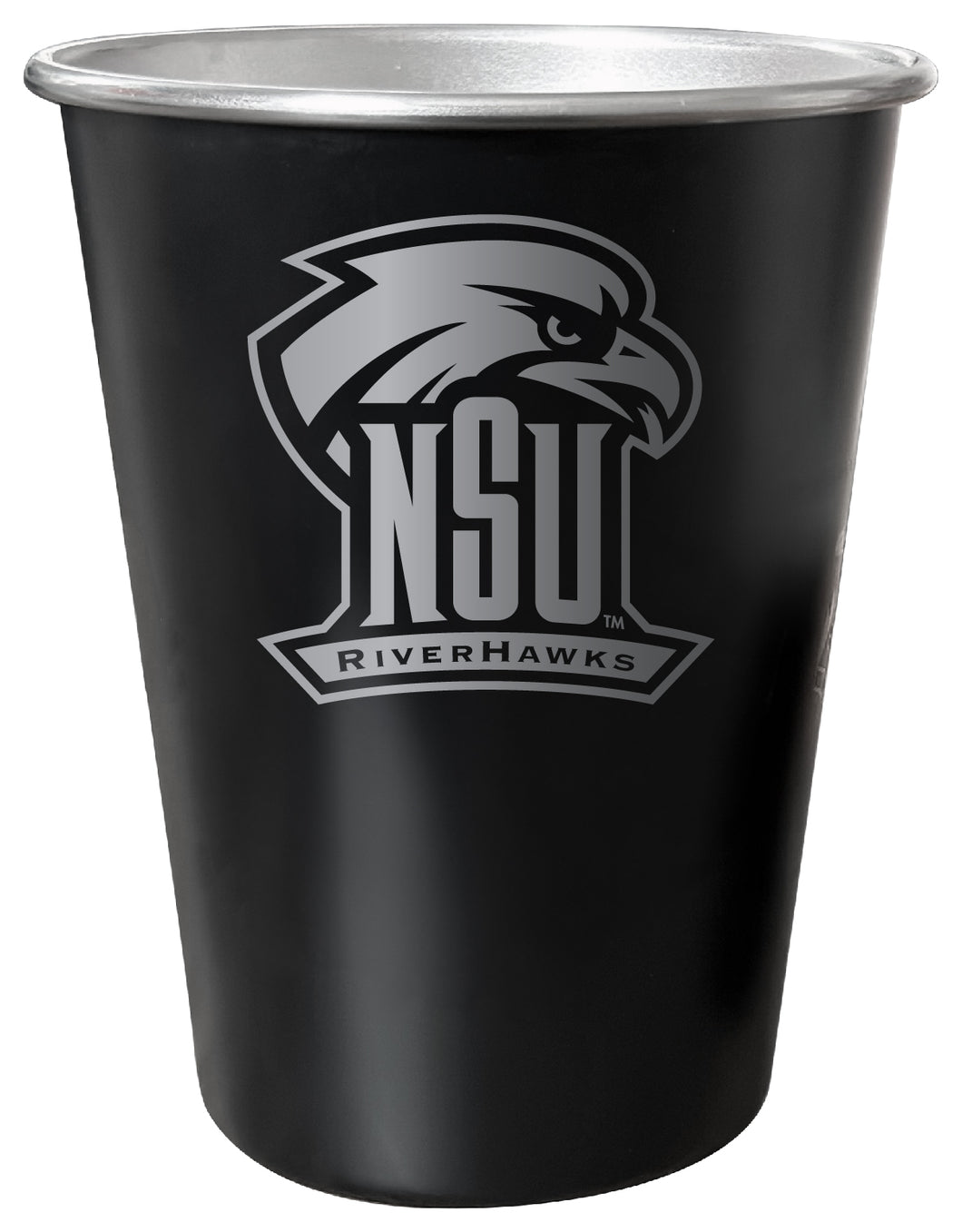 Northeastern State University Riverhawks 8 oz Engraved Tin Cup Black Matte Coating Officially Licensed 