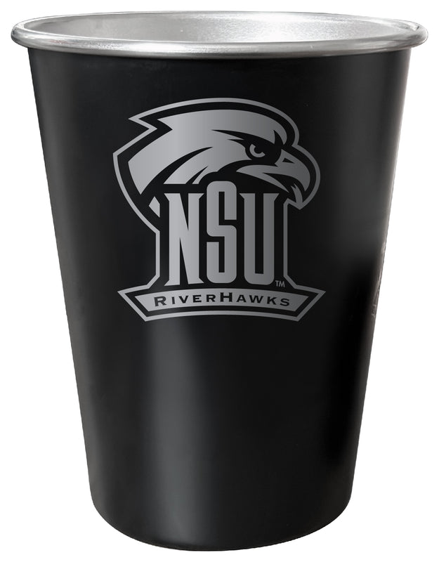 Northeastern State University Riverhawks 8 oz Engraved Tin Cup Black Matte Coating Officially Licensed 