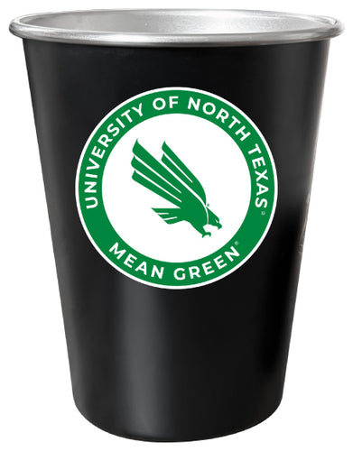 North Texas 8 oz Tin Cup Black Matte Coating Officially Licensed 4-Pack with Gift Bag