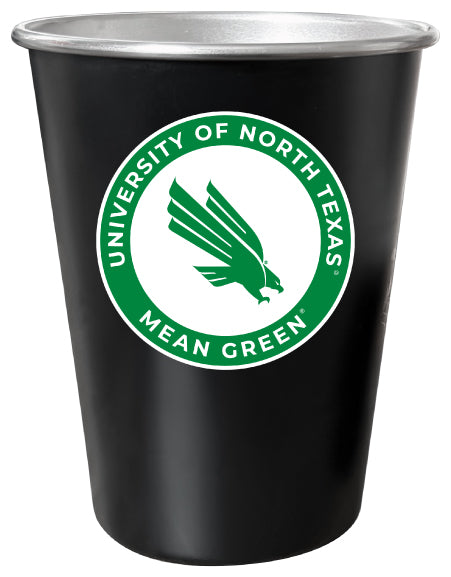 North Texas 8 oz Tin Cup Black Matte Coating Officially Licensed 4-Pack with Gift Bag