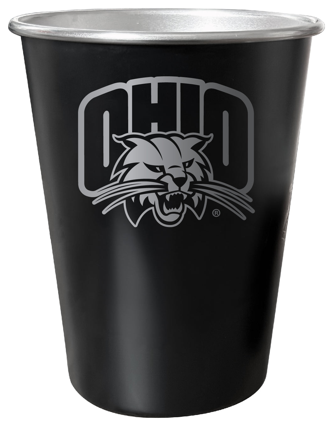 Ohio University 8 oz Engraved Tin Cup Black Matte Coating Officially Licensed 