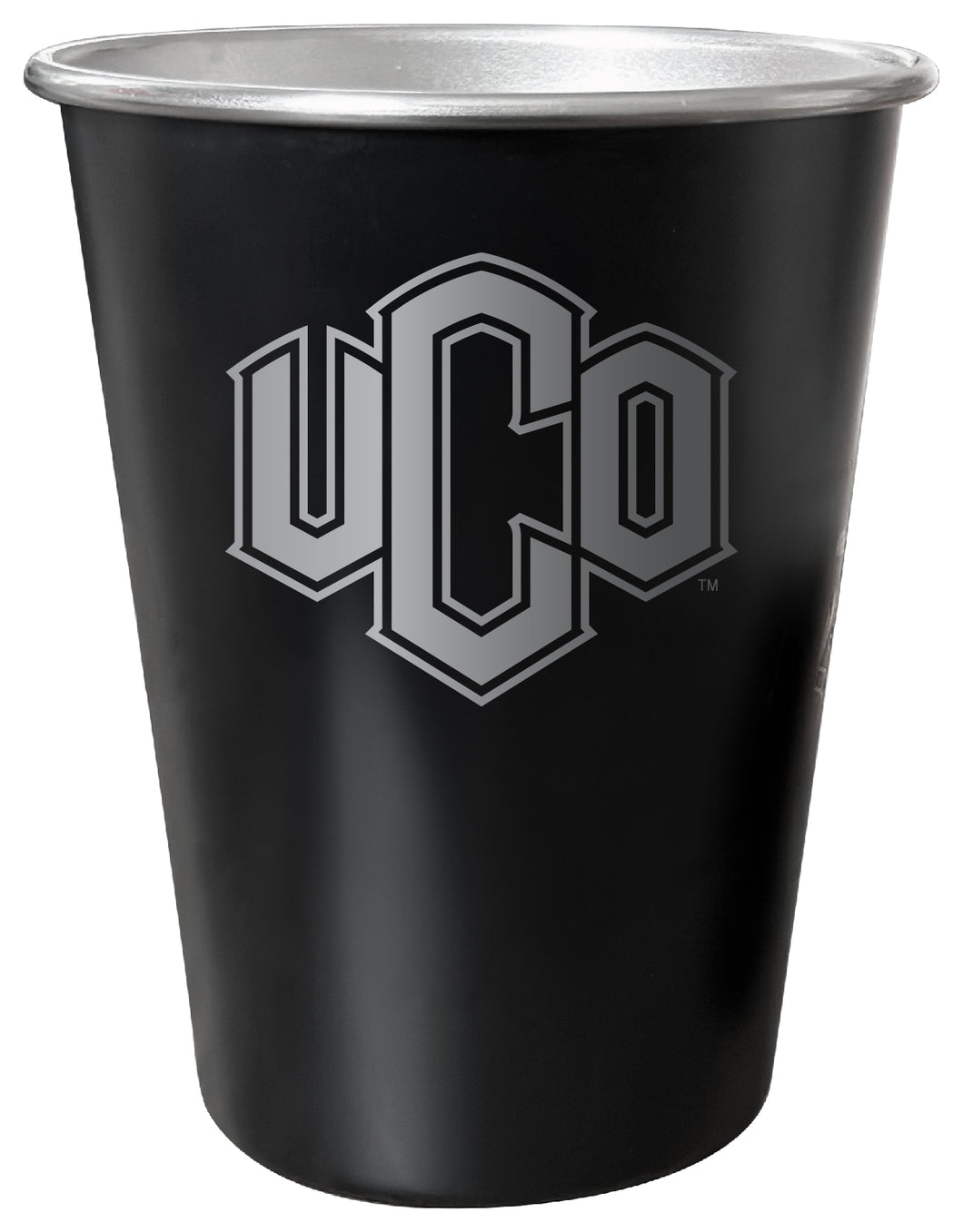 University of Central Oklahoma Bronchos 8 oz Engraved Tin Cup Black Matte Coating Officially Licensed 