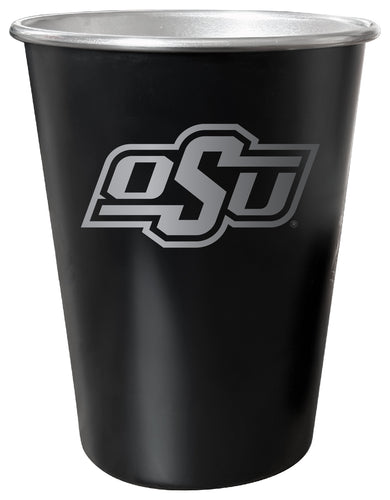 Oklahoma State Cowboys 8 oz Engraved Tin Cup Black Matte Coating Officially Licensed 