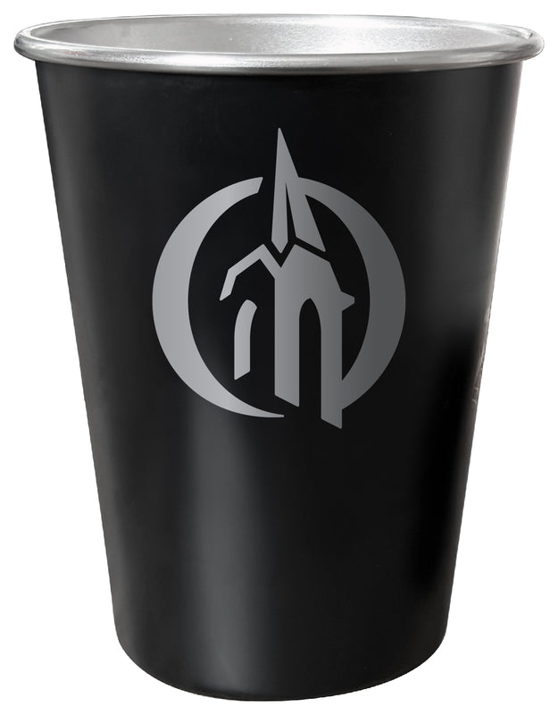 Otterbein University 8 oz Engraved Tin Cup Black Matte Coating Officially Licensed 