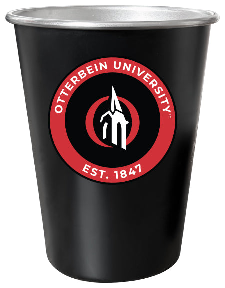 Otterbein University 8 oz Tin Cup Black Matte Coating Officially Licensed 4-Pack with Gift Bag