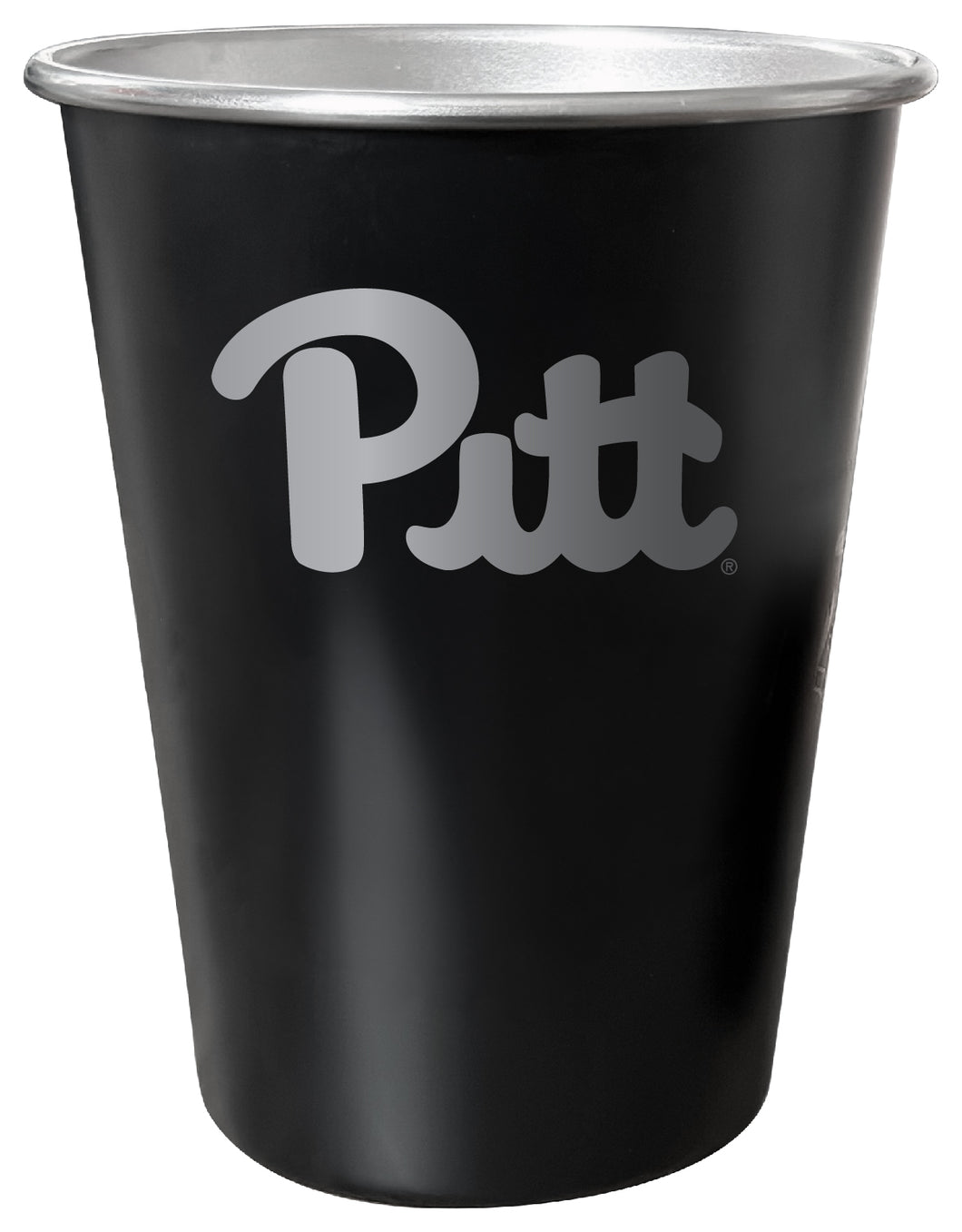 Pittsburgh Panthers 8 oz Engraved Tin Cup Black Matte Coating Officially Licensed 