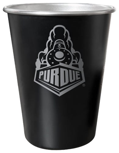Purdue Boilermakers 8 oz Engraved Tin Cup Black Matte Coating Officially Licensed 