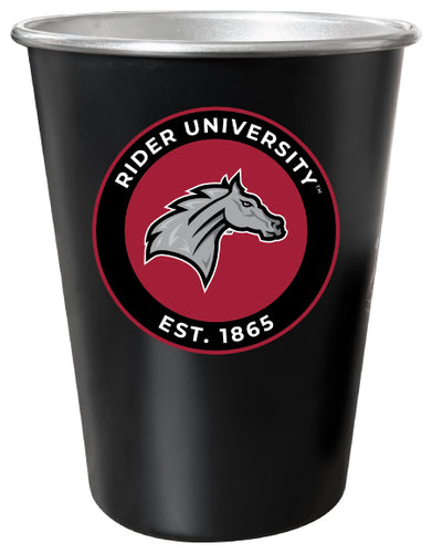 Rider University Broncs 8 oz Tin Cup Black Matte Coating Officially Licensed Single