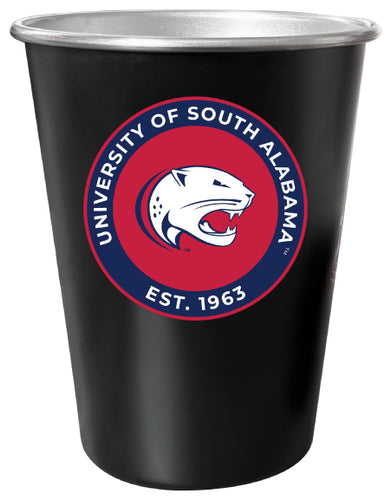 University of South Alabama 8 oz Tin Cup Black Matte Coating Officially Licensed 4-Pack with Gift Bag
