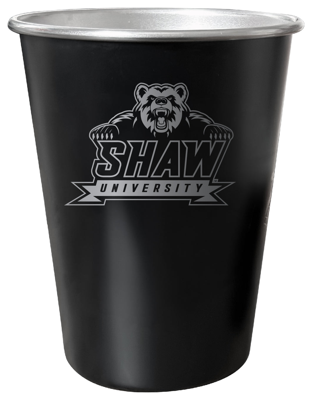 Shaw University Bears 8 oz Engraved Tin Cup Black Matte Coating Officially Licensed 