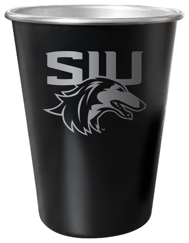 Southern Illinois Salukis 8 oz Engraved Tin Cup Black Matte Coating Officially Licensed 