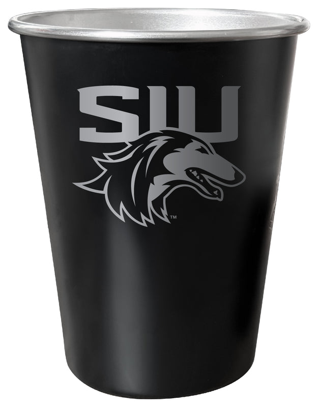 Southern Illinois Salukis 8 oz Engraved Tin Cup Black Matte Coating Officially Licensed 