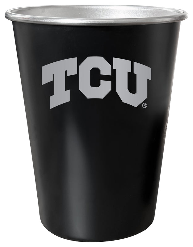 Texas Christian University 8 oz Engraved Tin Cup Black Matte Coating Officially Licensed 