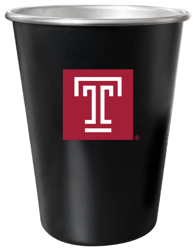 Temple University 8 oz Tin Cup Black Matte Coating Officially Licensed Single