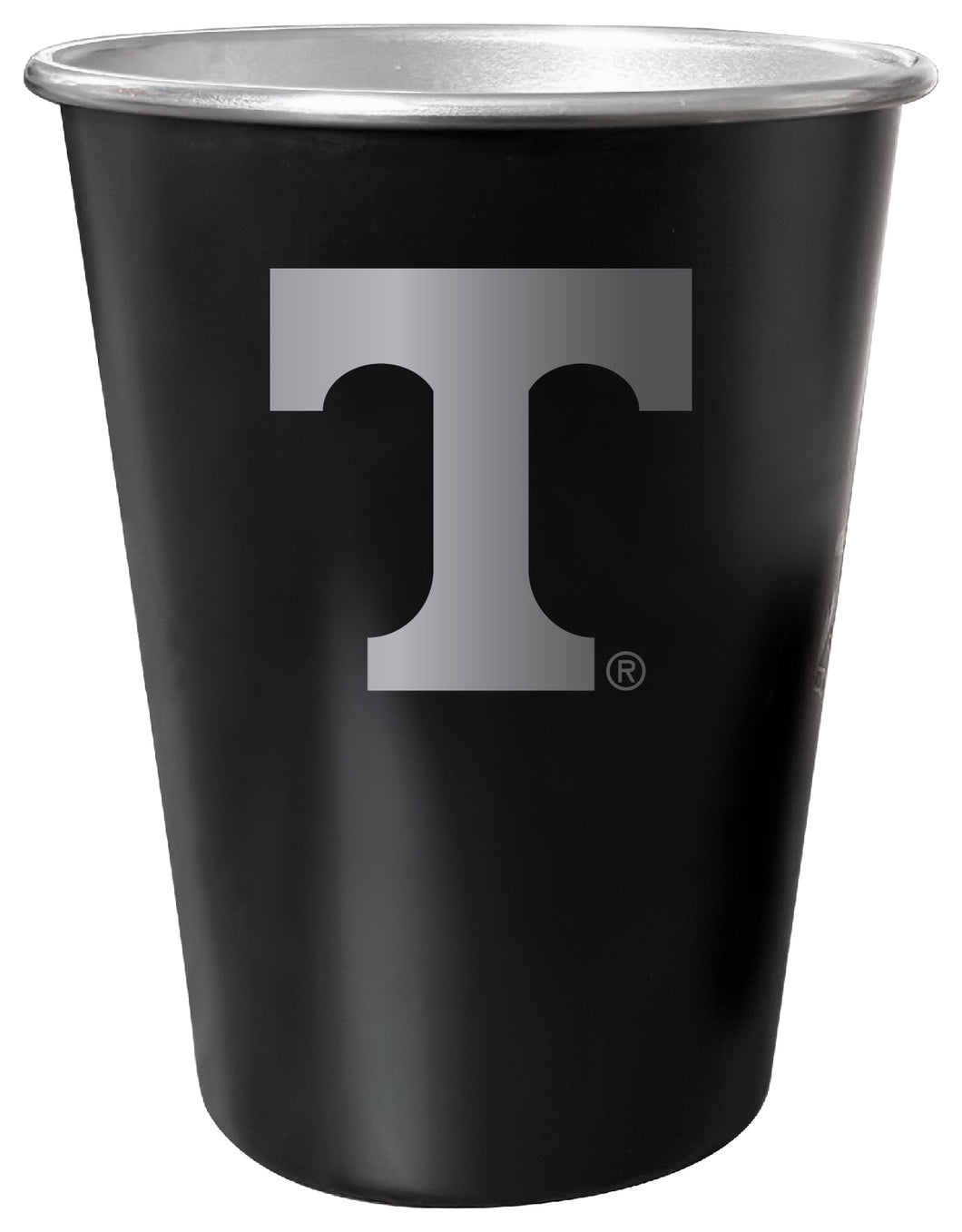 Tennessee Knoxville Volunteers 8 oz Engraved Tin Cup Black Matte Coating Officially Licensed 