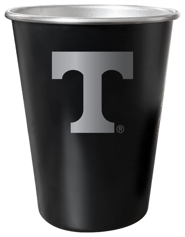 Tennessee Knoxville Volunteers 8 oz Engraved Tin Cup Black Matte Coating Officially Licensed 