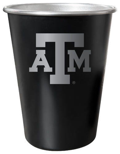 Texas A&M Aggies 8 oz Engraved Tin Cup Black Matte Coating Officially Licensed 