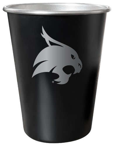 Texas State Bobcats 8 oz Engraved Tin Cup Black Matte Coating Officially Licensed 